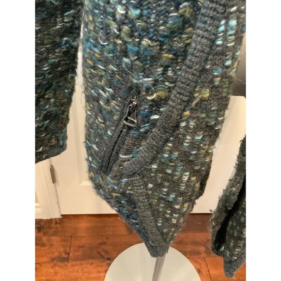 Moth Anthopologie Green Keavy Jacquard Chunky Knit Cardigan W/ Pockets, Size Med - Picture 2 of 6